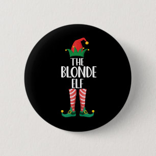Chapa Redonda De 5 Cm Blonde Elf Navidades familiares coincidentes Elf F