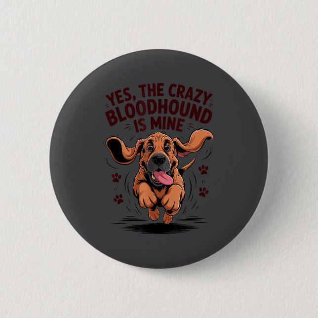 Chapa Redonda De 5 Cm Bloodhound Breed Cute Pet Dog Lover Cartoon Funny  (Anverso)