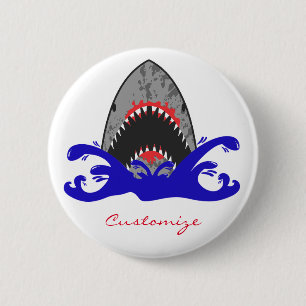 Chapa Redonda De 5 Cm Bloody Shark Jaws Thunder_Cove
