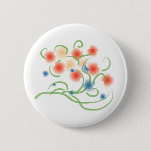 Chapa Redonda De 5 Cm Blooms de estilo de pinturas y aerógrafo