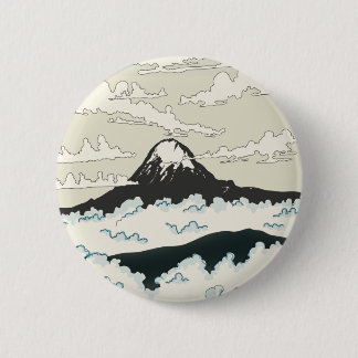 Chapa Redonda De 5 Cm Bloque de arte del Monte Fuji Japón.