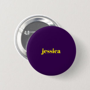 Chapa Redonda De 5 Cm Bloque de color minimalista nombre personalizado
