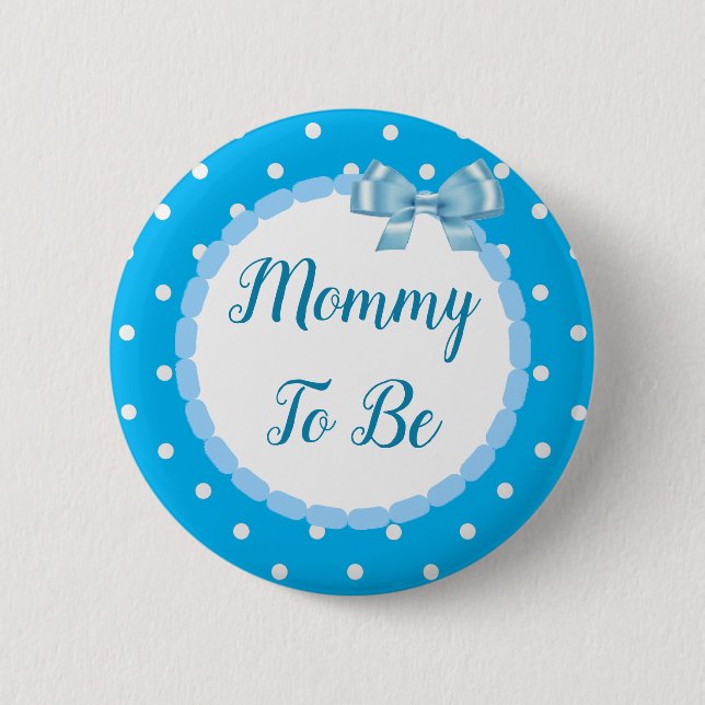 Chapa Redonda De 5 Cm Blue Baby Shower Mom To Be (Anverso)