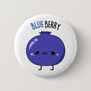 Chapa Redonda De 5 Cm Blue Berry Funny Blueberry Pun