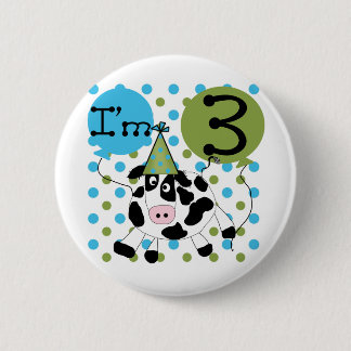 Chapa Redonda De 5 Cm Blue Cow camisetas de cumpleaños y regalos