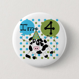 Chapa Redonda De 5 Cm Blue Cow camisetas de cumpleaños y regalos