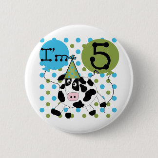 Chapa Redonda De 5 Cm Blue Cow camisetas y regalos de cumpleaños número 