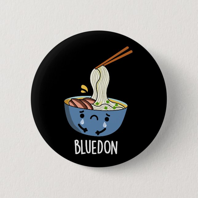 Chapa Redonda De 5 Cm Blue-don Funny Udon Pun Dark BG (Anverso)