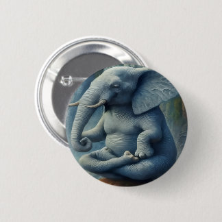 Chapa Redonda De 5 Cm Blue Elephant Button