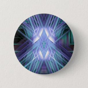 Chapa Redonda De 5 Cm Blue glowing star