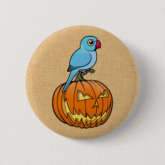 Chapa Redonda De 5 Cm Blue Indian Ringneck en calabaza Halloween