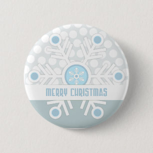 Chapa Redonda De 5 Cm Blue Snowflakes Contemporary