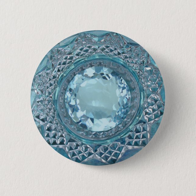 Chapa Redonda De 5 Cm Blue Topaz y Cut Glass (Anverso)
