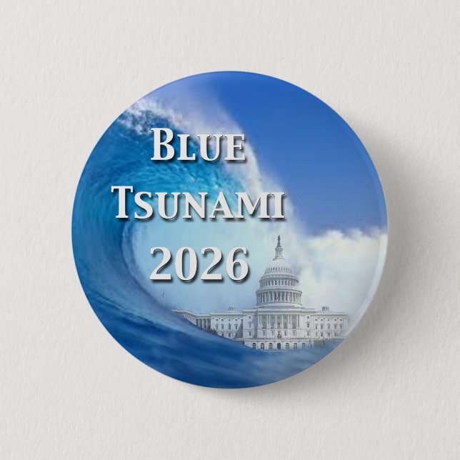 Chapa Redonda De 5 Cm Blue Tsunami Election 2026 (Anverso)