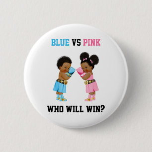 Chapa Redonda De 5 Cm Blue Vs Pink Quien Ganará El Tema De Boxeo Rescate