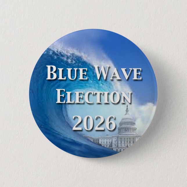 Chapa Redonda De 5 Cm Blue Wave Election 2026 (Anverso)