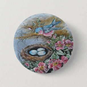 Chapa Redonda De 5 Cm Bluebird