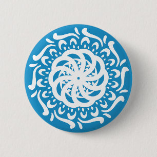 Chapa Redonda De 5 Cm Bluebird Mandala