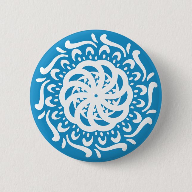 Chapa Redonda De 5 Cm Bluebird Mandala (Anverso)