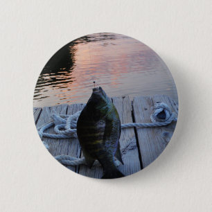 Chapa Redonda De 5 Cm Bluegill al atardecer Lago Arrowhead