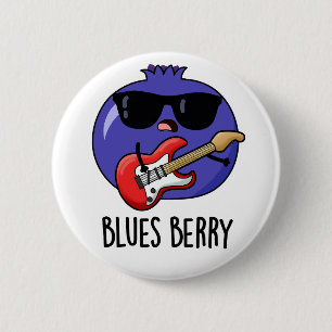 Chapa Redonda De 5 Cm Blues Berry Funny Fruit Pun
