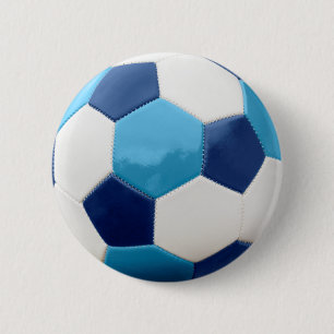 Chapa Redonda De 5 Cm Blues de bolas de fútbol