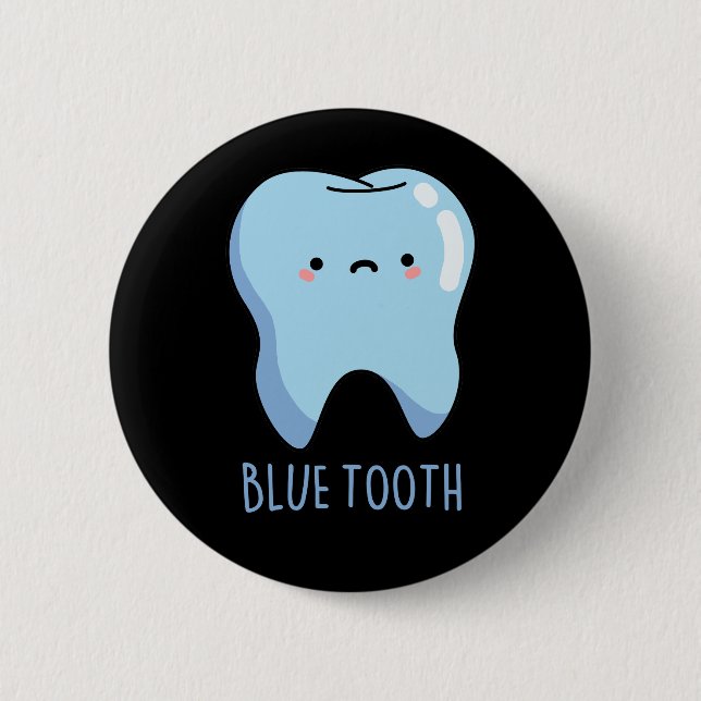 Chapa Redonda De 5 Cm Bluetooth Funny Técnica Blue Tooth Pun Dark BG (Anverso)