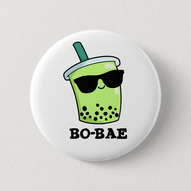Chapa Redonda De 5 Cm Bo-bae Funny Boba Tea Pun (Anverso)