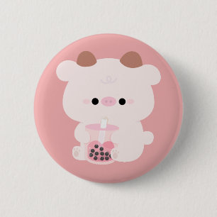 Chapa Redonda De 5 Cm Boba Cow