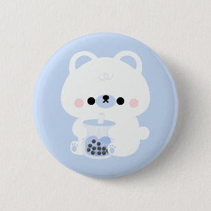 Chapa Redonda De 5 Cm Boba Polar Bear