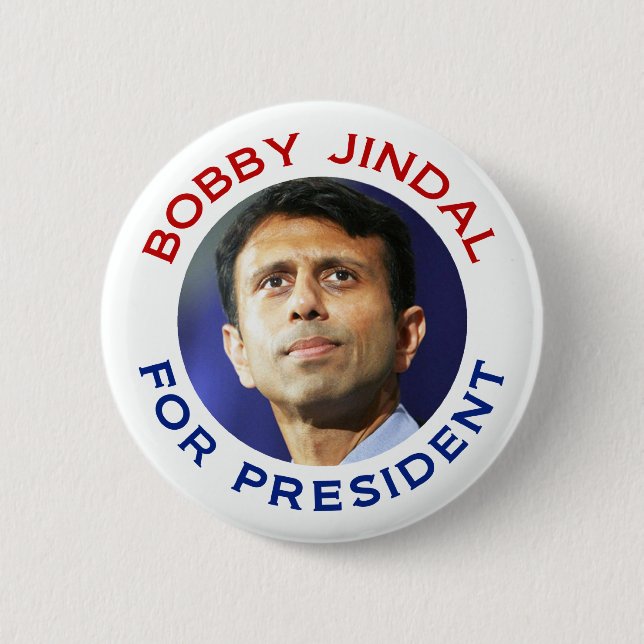Chapa Redonda De 5 Cm Bobby Jindal para el presidente (Anverso)