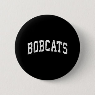 Chapa Redonda De 5 Cm Bobcats Mascot Vintage Athletic Name Design