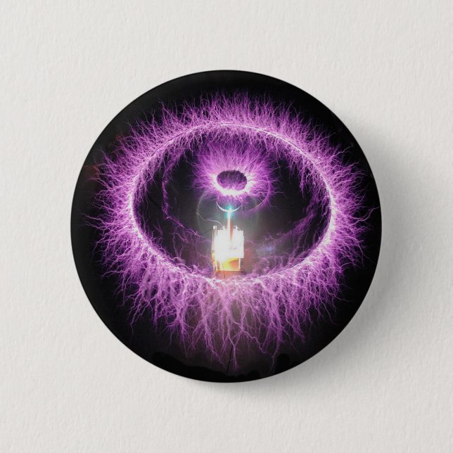 Chapa Redonda De 5 Cm Bobina de Tesla (Anverso)