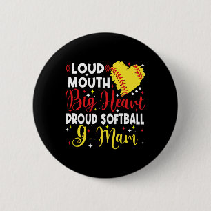 Chapa Redonda De 5 Cm Boca Fuerte Corazón Grande Orgulloso Suave G Mam D