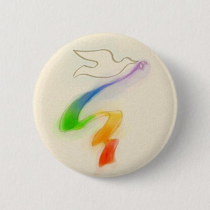 Chapa Redonda De 5 Cm Boda con cinta de arcoiris