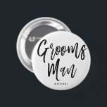 Chapa Redonda De 5 Cm Boda de encargo del estilo negro de la escritura<br><div class="desc">Poco algo para sus padrinos de boda ultra especiales. Téngalos feliz de hacer una pausa su lado en su día especial de matrimonio con este botón conocido personalizado único. Ofrece las palabras "padrinos de boda" en un texto elegante del estilo de la escritura. Por debajo esto es un punto para...</div>