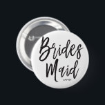 Chapa Redonda De 5 Cm Boda de encargo del estilo negro de la escritura<br><div class="desc">Poco algo para sus damas de honor ultra especiales.  Téngalos feliz de hacer una pausa su lado en su día especial de matrimonio con este botón conocido personalizado único.

Ofrece las palabras "dama de honor" en un texto elegante del estilo de la escritura.</div>