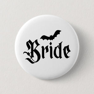 Chapa Redonda De 5 Cm Boda de Halloween Spooky Bride Groom Couple Matchi