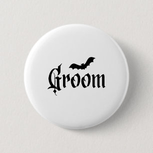 Chapa Redonda De 5 Cm Boda de Halloween Spooky Groom Bride Pareja Matchi