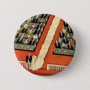 Chapa Redonda De 5 Cm Boda de la Vintage, Novia Art Deco y Nueva Madruga