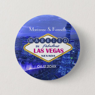 Chapa Redonda De 5 Cm Boda de Las Vegas - Personalizar