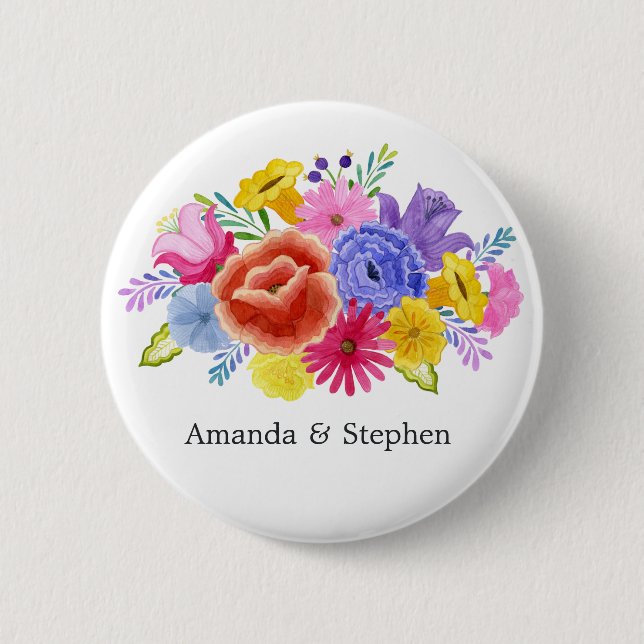 Chapa Redonda De 5 Cm Boda Fiesta Mexicana (Anverso)