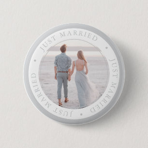 Chapa Redonda De 5 Cm boda fotográfico personalizado simple