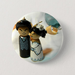 Chapa Redonda De 5 Cm Boda I de Kokeshi