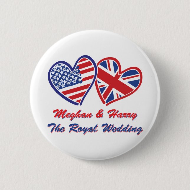 Chapa Redonda De 5 Cm Boda Meghan-and-Harrys (Anverso)