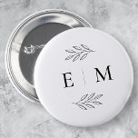Chapa Redonda De 5 Cm Boda Moda elegante Monograma de Moda simple modern<br><div class="desc">Compuesto por simples marcos rectos con escritura cursiva clásica y tipografía serif. Estos elementos son sencillos,  atemporales y clásicos. Este es el diseño exclusivo de la revista White Paper Birch Co. para Zazzle. Disponible aquí: http://www.zazzle.com/store/whitepaperbirch</div>