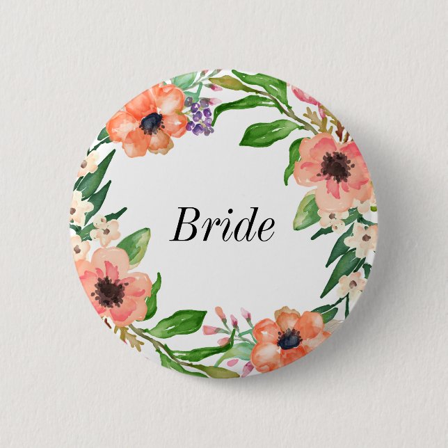 Chapa Redonda De 5 Cm Boda nupcial del fiesta de Boho (Anverso)
