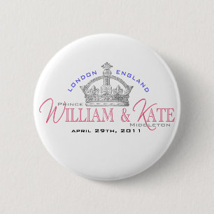 Chapa Redonda De 5 Cm Boda real de Guillermo y de Kate