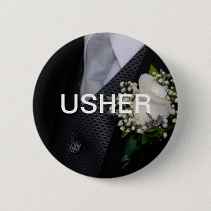 Chapa Redonda De 5 Cm Boda Usher