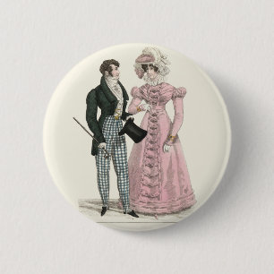 Chapa Redonda De 5 Cm Boda Victoriana Hombre Mujer Moda Elegante